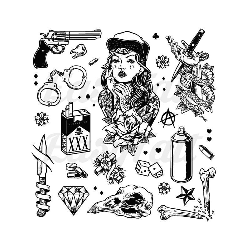 Gangster Temporary Tattoo